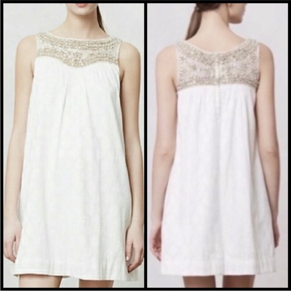 Anthropologie Maeve Grace Dress in White | size 6 Medium - Picture 3 of 17
